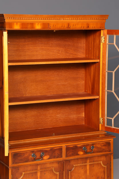 Traumhafte Englische Vitrine Eiche Holz Bibliothek Bücherschrank Buffet Vitrinenschrank Antik Vintage