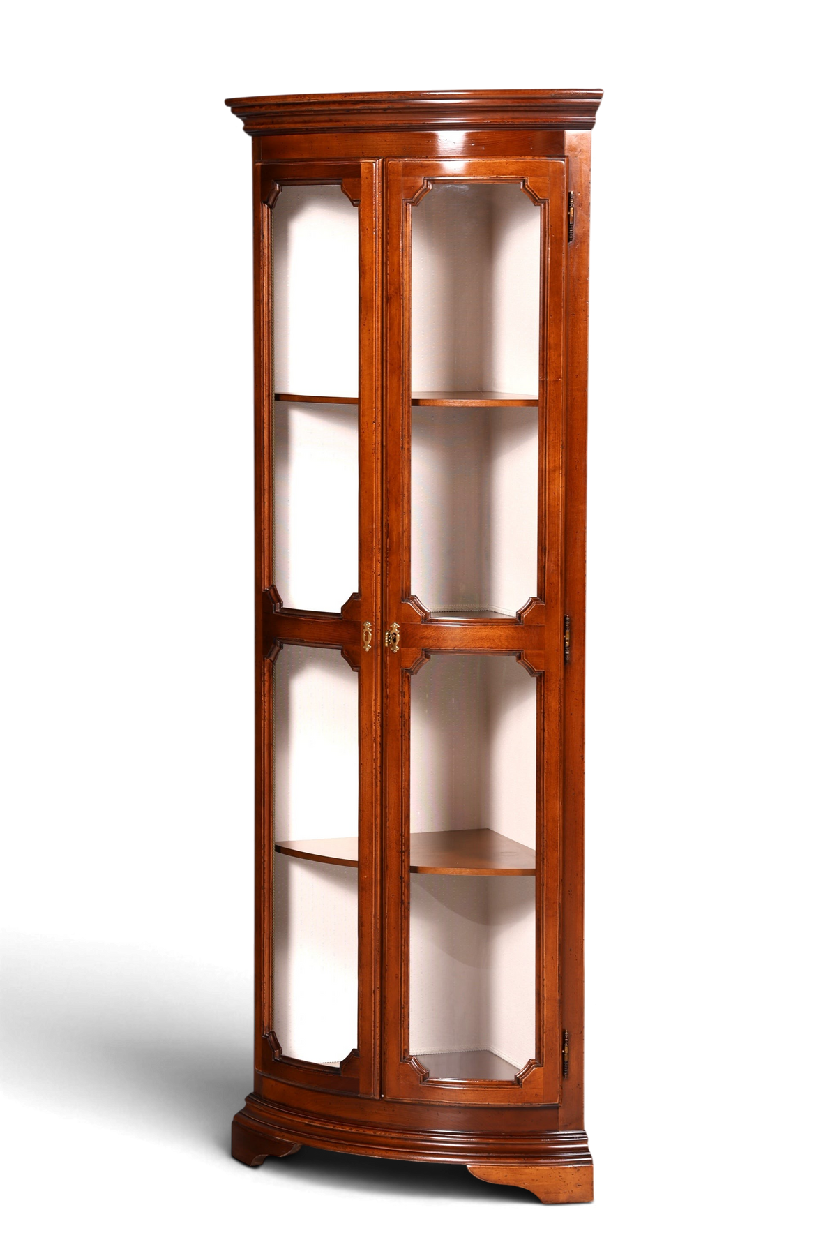 Edle Original Selva Eckvitrine Antik Stil Glasvitrine Schrank Geschirrschrank Eckregal