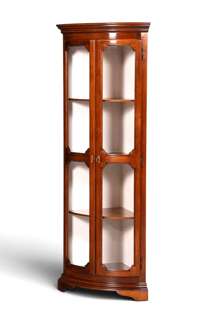 Edle Original Selva Eckvitrine Antik Stil Glasvitrine Schrank Geschirrschrank Eckregal
