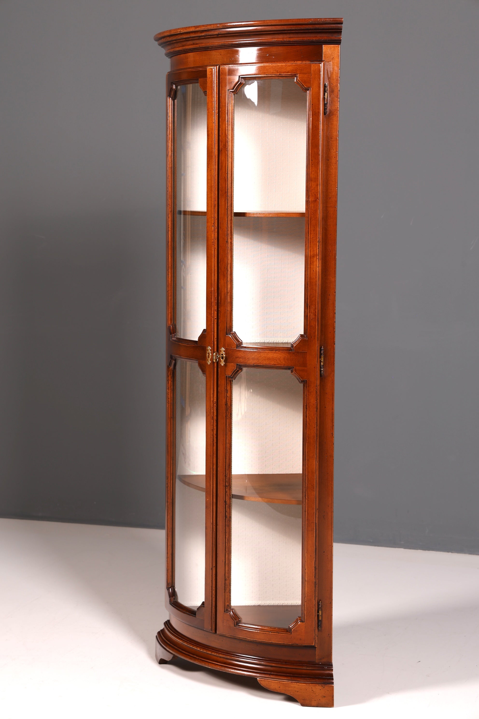 Edle Original Selva Eckvitrine Antik Stil Glasvitrine Schrank Geschirrschrank Eckregal