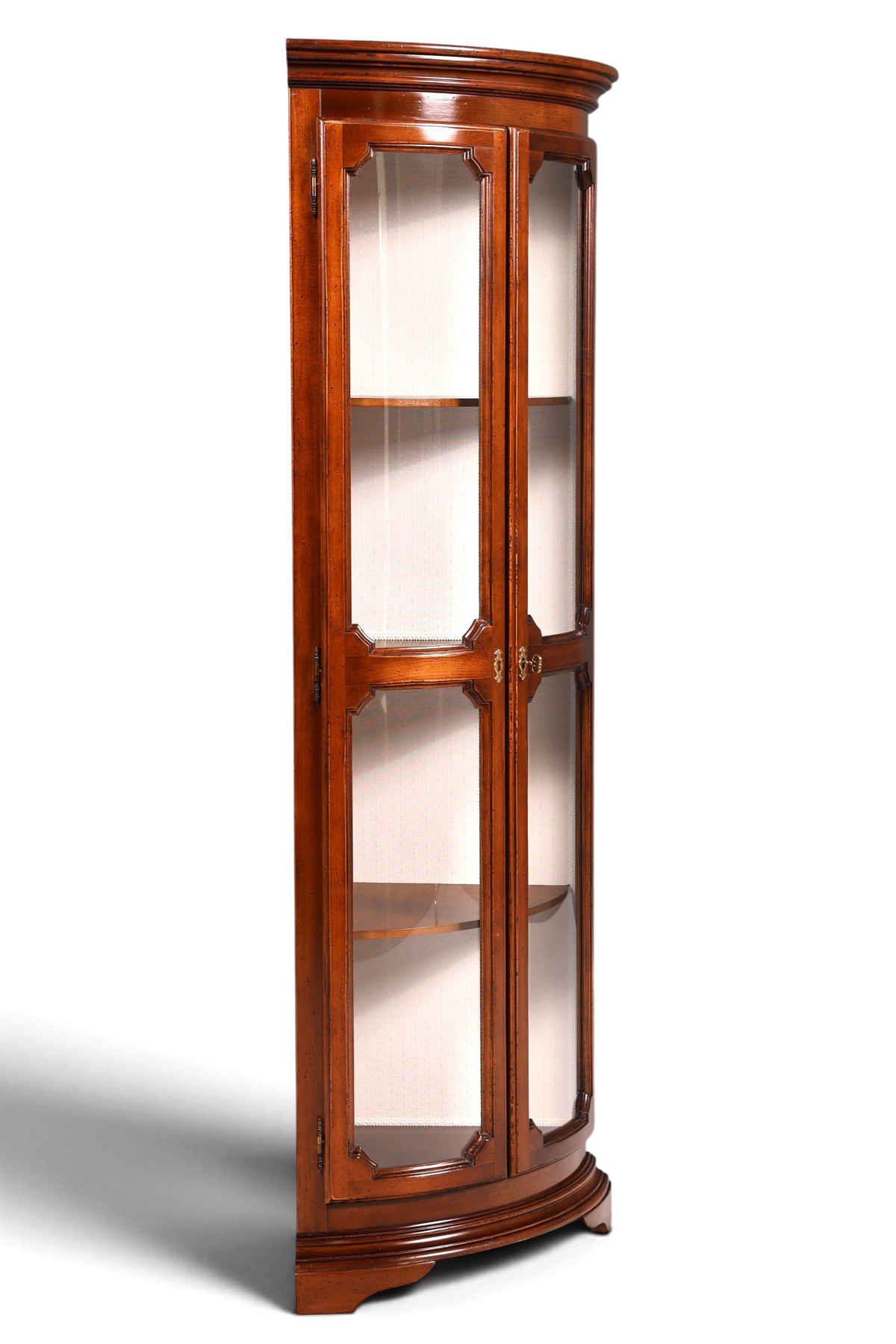 Edle Original Selva Eckvitrine Antik Stil Glasvitrine Schrank Geschirrschrank Eckregal