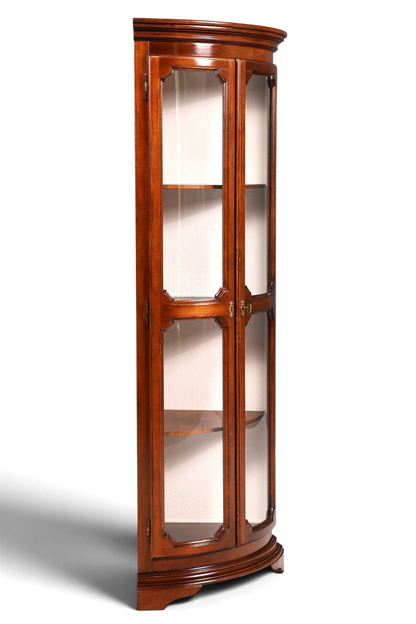 Edle Original Selva Eckvitrine Antik Stil Glasvitrine Schrank Geschirrschrank Eckregal