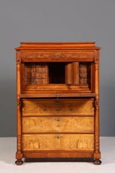 Stilvoller Gründerzeit Sekretär Vertiko Nussbaum Highboard Louis Philippe Kommode Sekretär Schrank um 1880