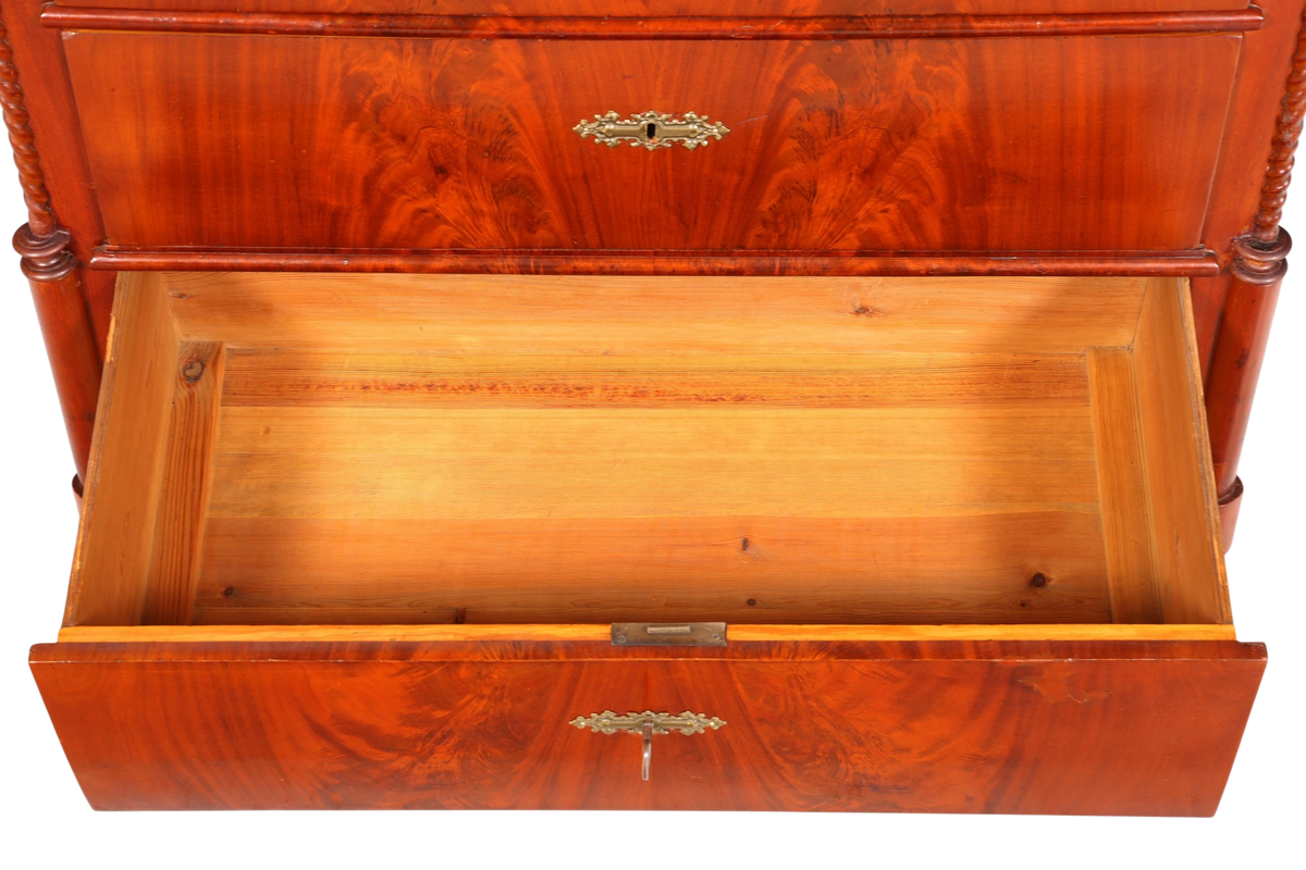 Stilvoller Louis Philippe Sekretär um 1880 Kommode Antik Biedermeier Stil Bürokommode