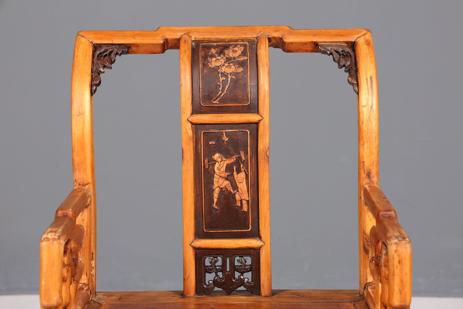 Magnifique fauteuil chinois, chaise en bois, chaise secrétaire asiatique ancienne