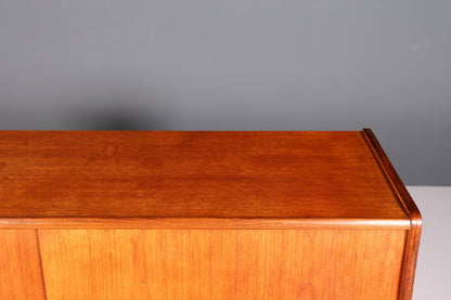 Magnifique buffet haut en teck du milieu du siècle, meuble original PAM Viby J., commode de bureau, meuble bar, années 1960