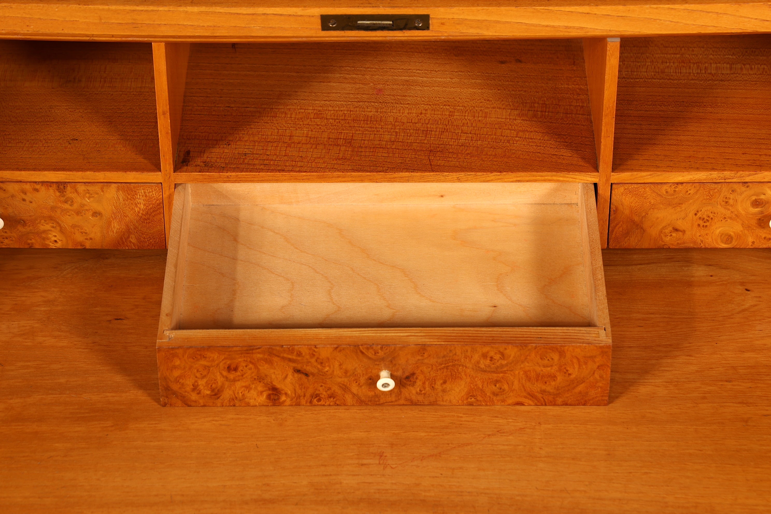 Wunderschöner Mid Century Rollladen Sekretär echt Holz Büro Schrank Retro Schreibkommode