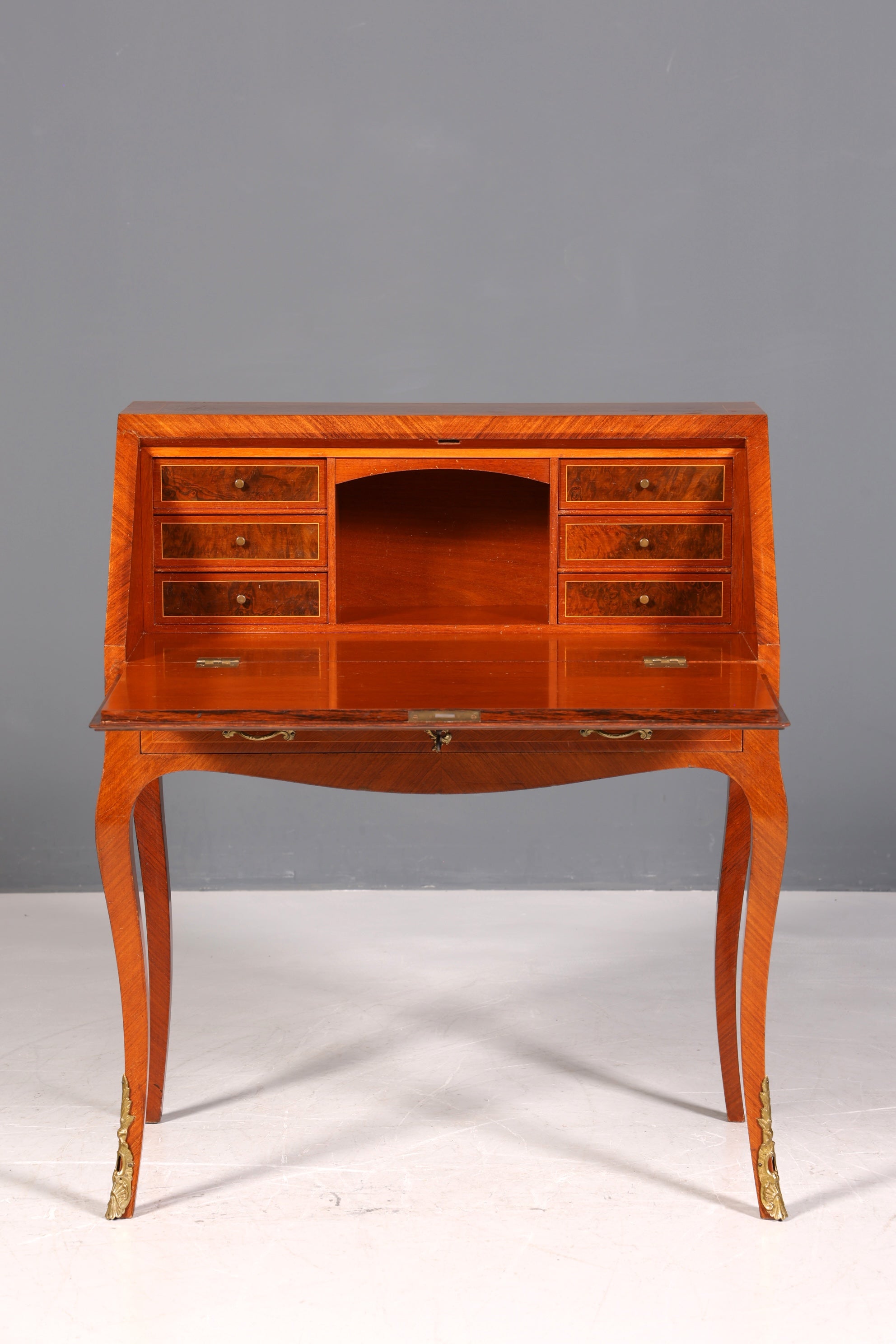 Magnifique secrétaire de style baroque, commode de bureau, bureau à écrire