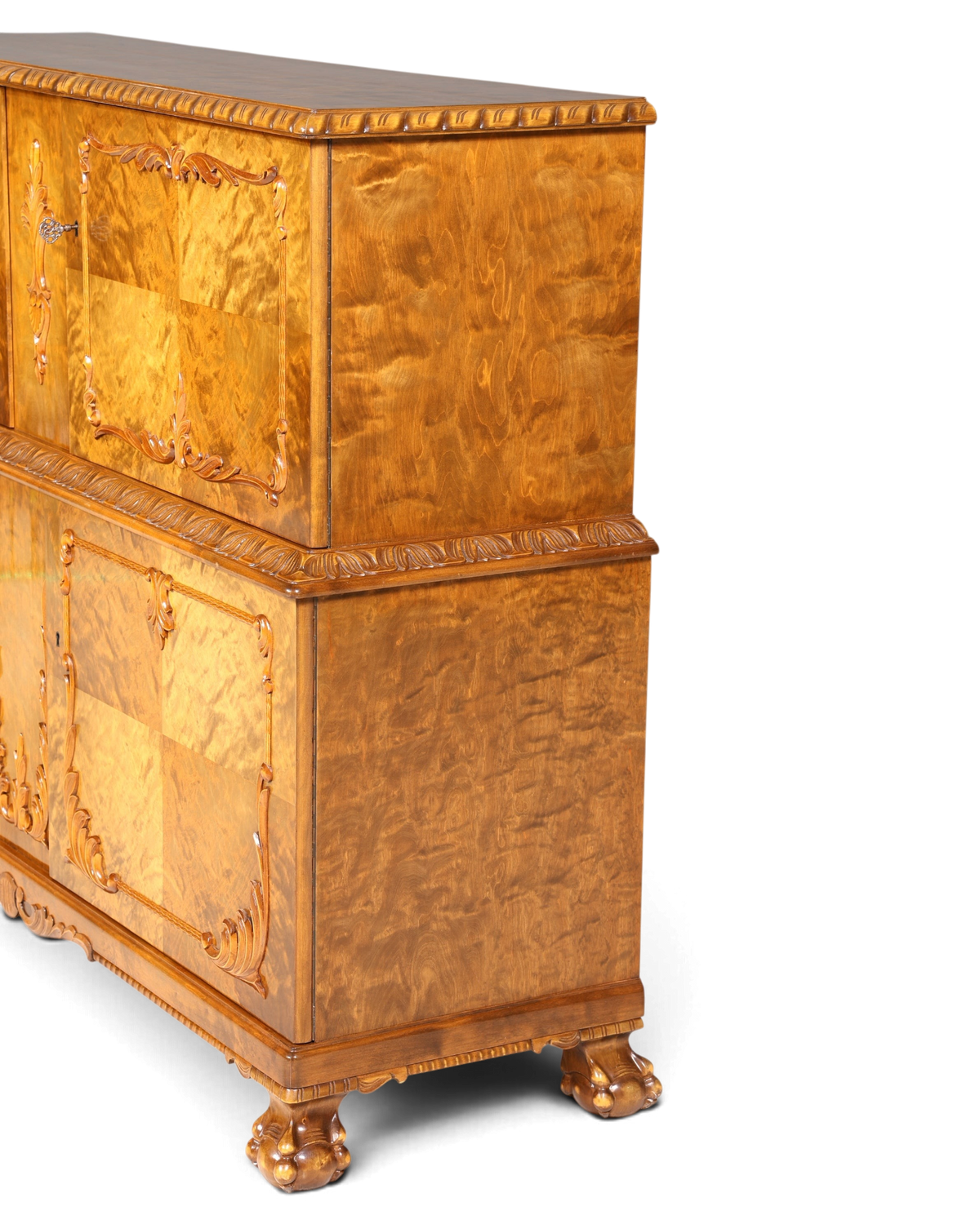 Traumhafter Chippendale Schrank Barock Stil Vertiko Highboard Englisch Antik 50s 60s Kommode