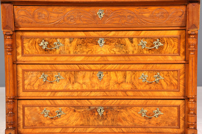 Wunderschöne Gründerzeit Kommode Louis Philippe Vertiko Nussbaum Sideboard um 1880