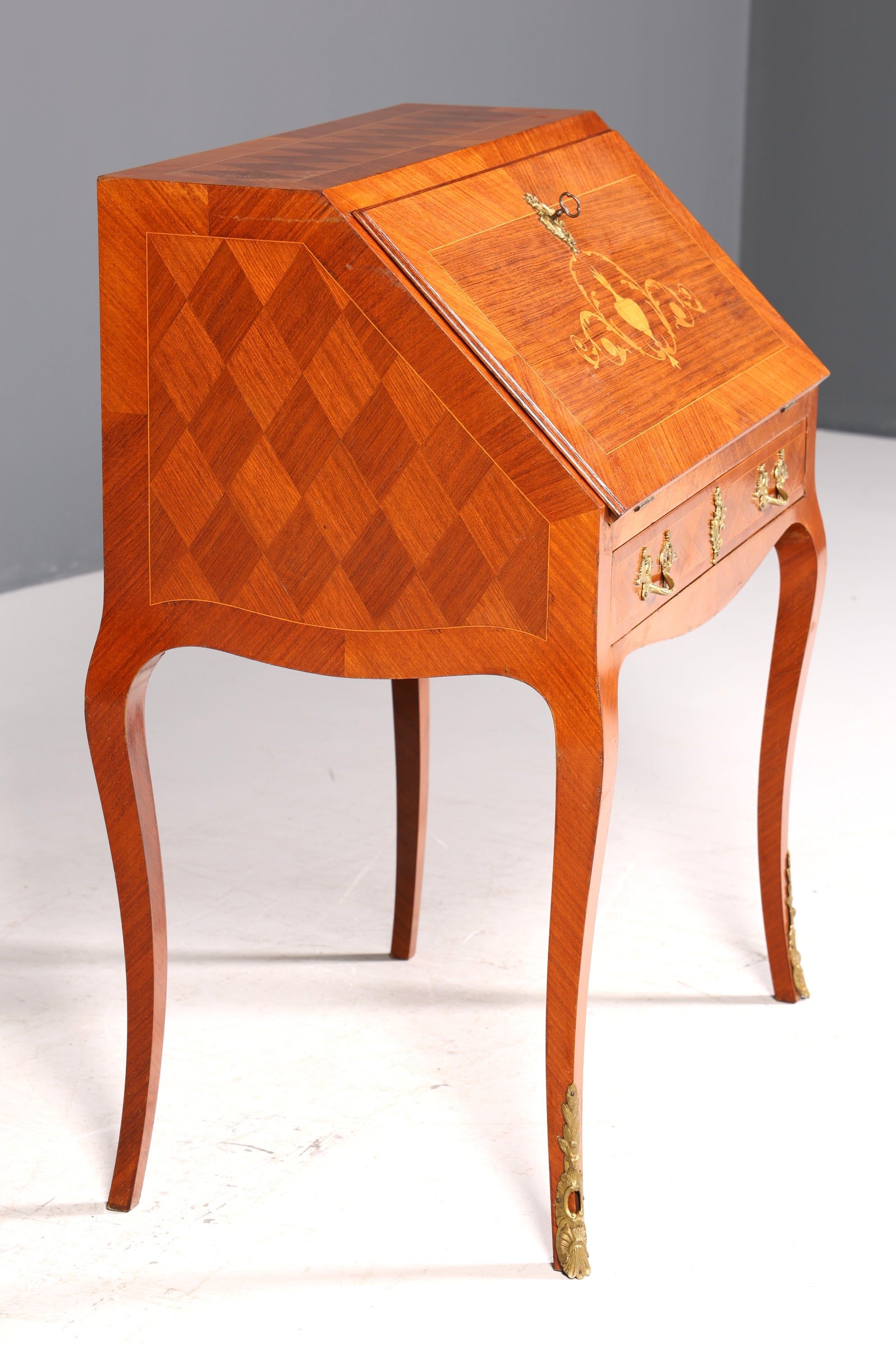 Magnifique secrétaire de style baroque, commode de bureau, bureau à écrire