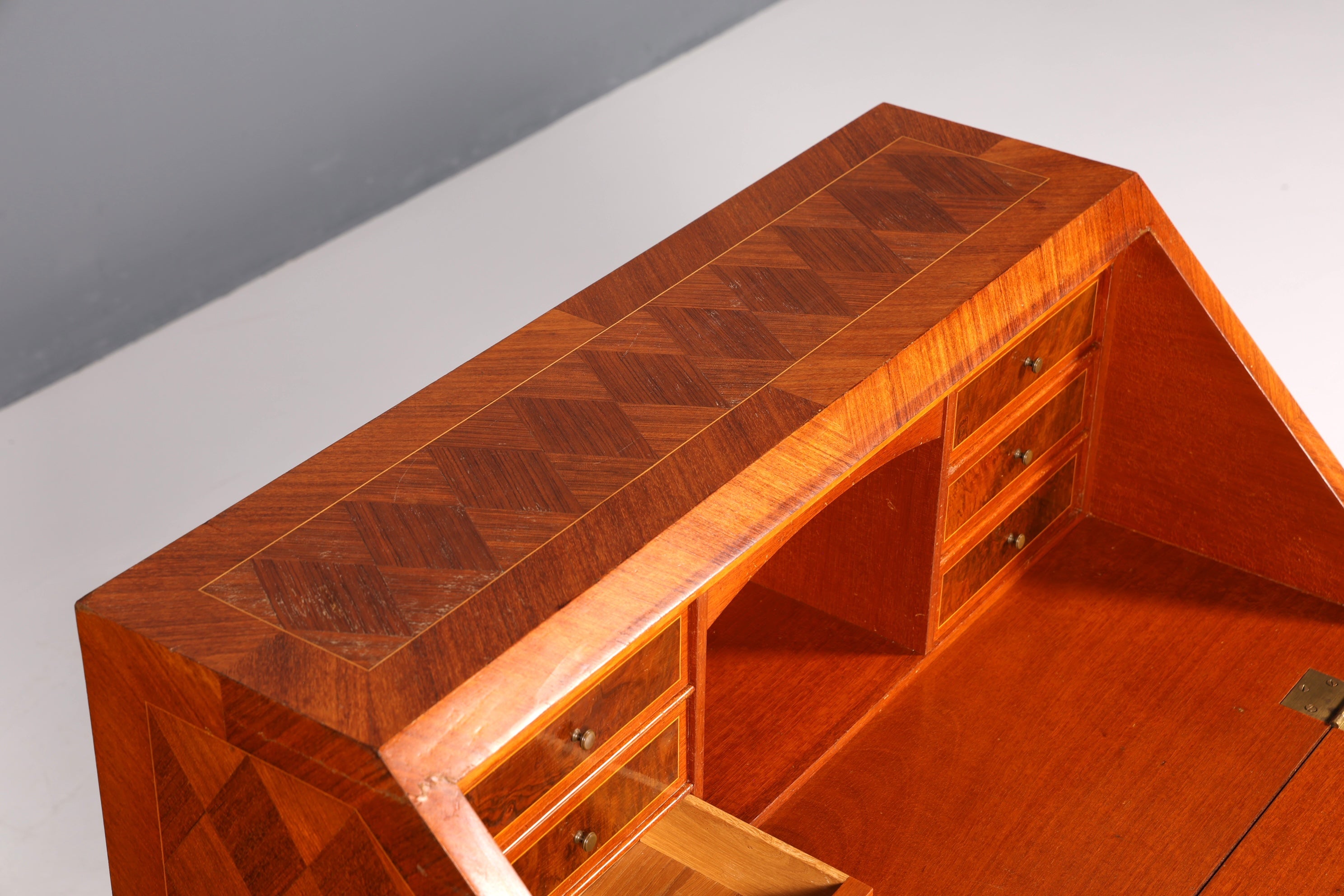 Magnifique secrétaire de style baroque, commode de bureau, bureau à écrire