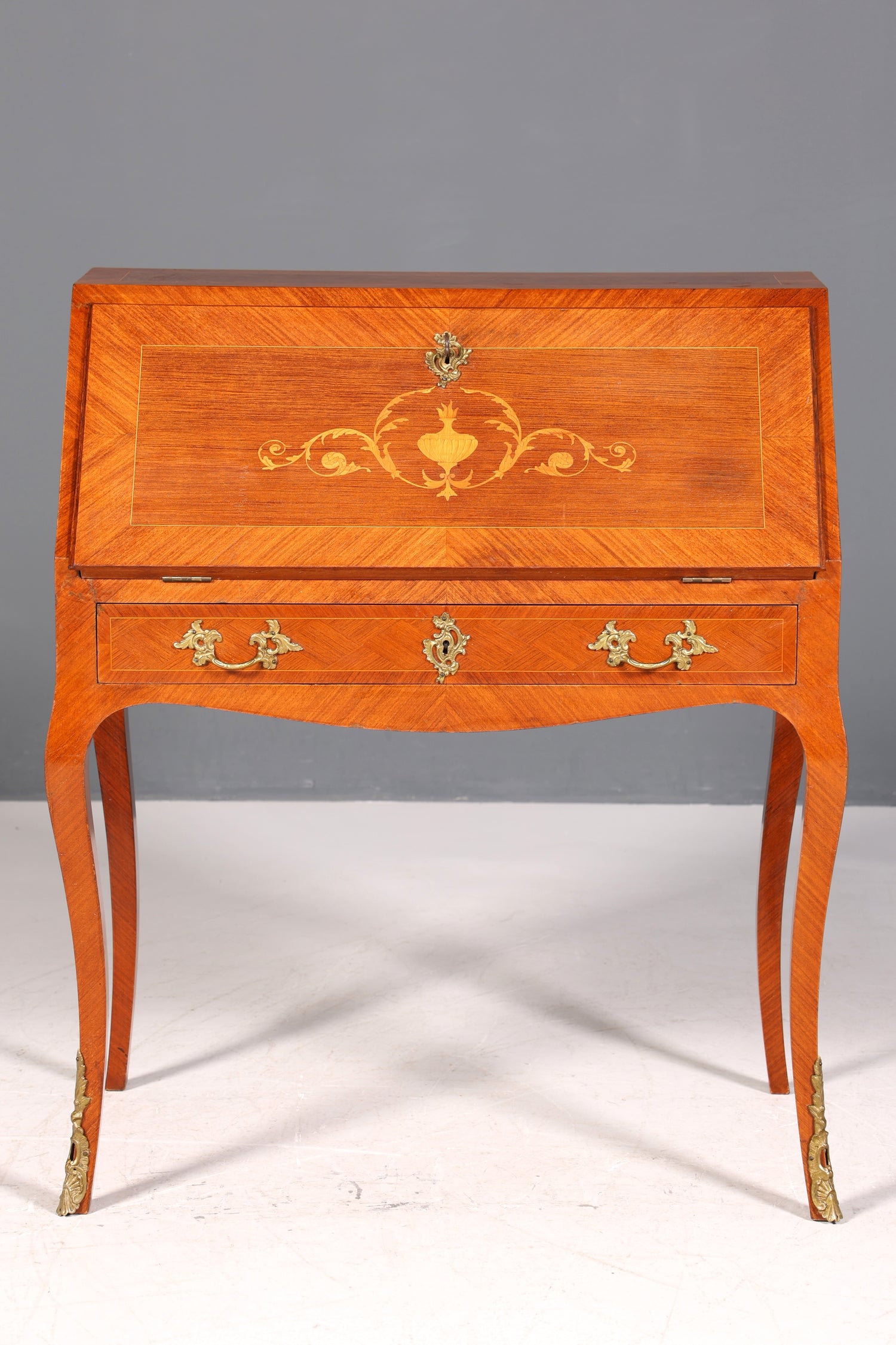 Magnifique secrétaire de style baroque, commode de bureau, bureau à écrire