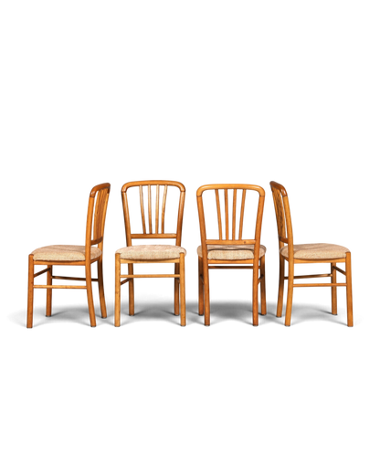 4x Schlichte Mid Century Stühle Retro Stuhlset Danish Design Küchenstühle Esszimmer Stühle