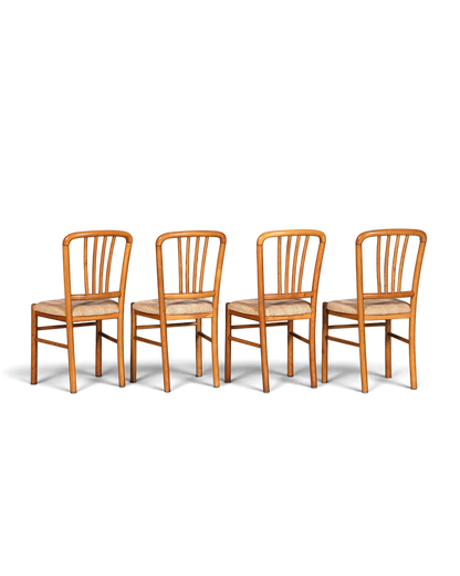 4x Schlichte Mid Century Stühle Retro Stuhlset Danish Design Küchenstühle Esszimmer Stühle