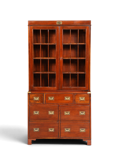 Wunderschöner Maritimer Vitrinenschrank Englischer Schrank echt Holz Bibliothek Englische Anrichte