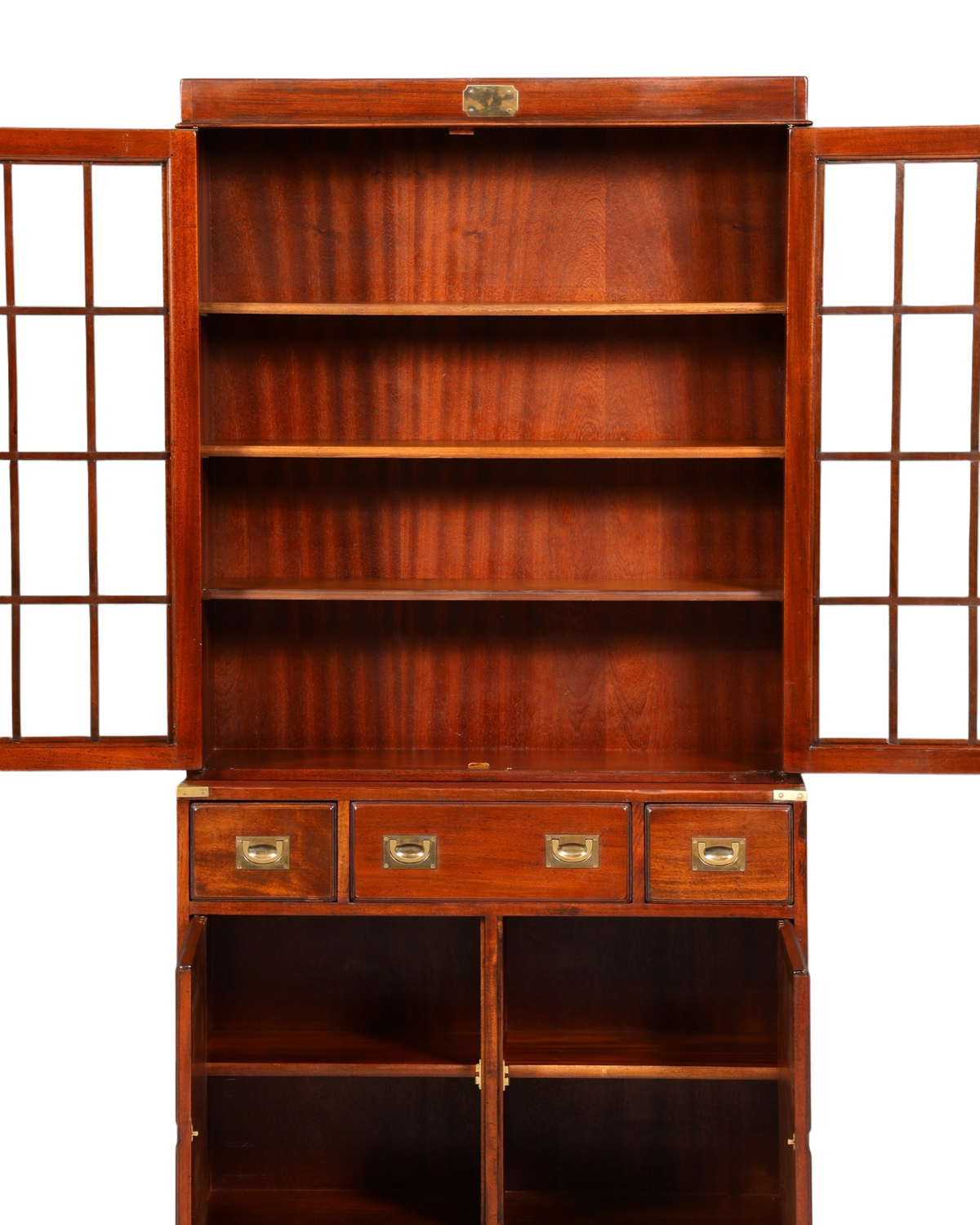 Wunderschöner Maritimer Vitrinenschrank Englischer Schrank echt Holz Bibliothek Englische Anrichte