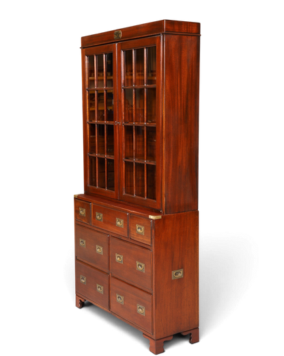 Wunderschöner Maritimer Vitrinenschrank Englischer Schrank echt Holz Bibliothek Englische Anrichte
