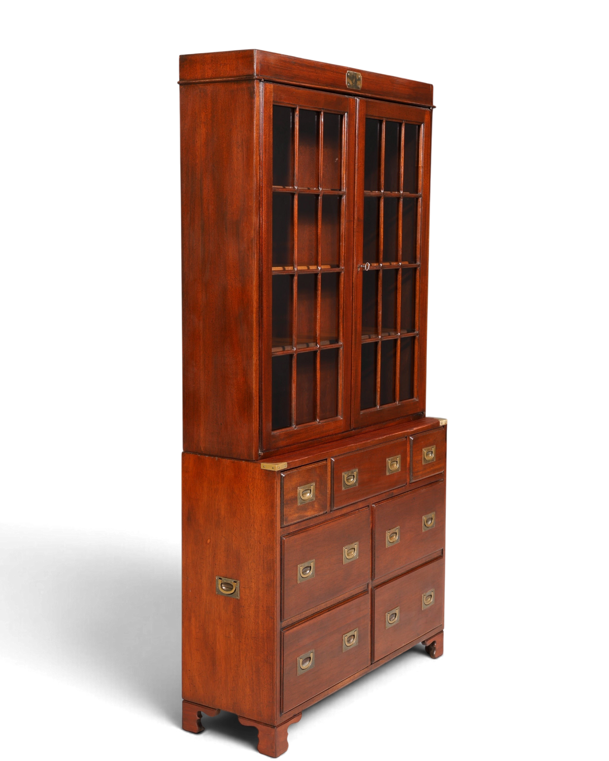 Wunderschöner Maritimer Vitrinenschrank Englischer Schrank echt Holz Bibliothek Englische Anrichte