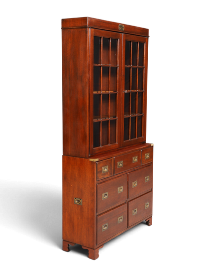 Wunderschöner Maritimer Vitrinenschrank Englischer Schrank echt Holz Bibliothek Englische Anrichte