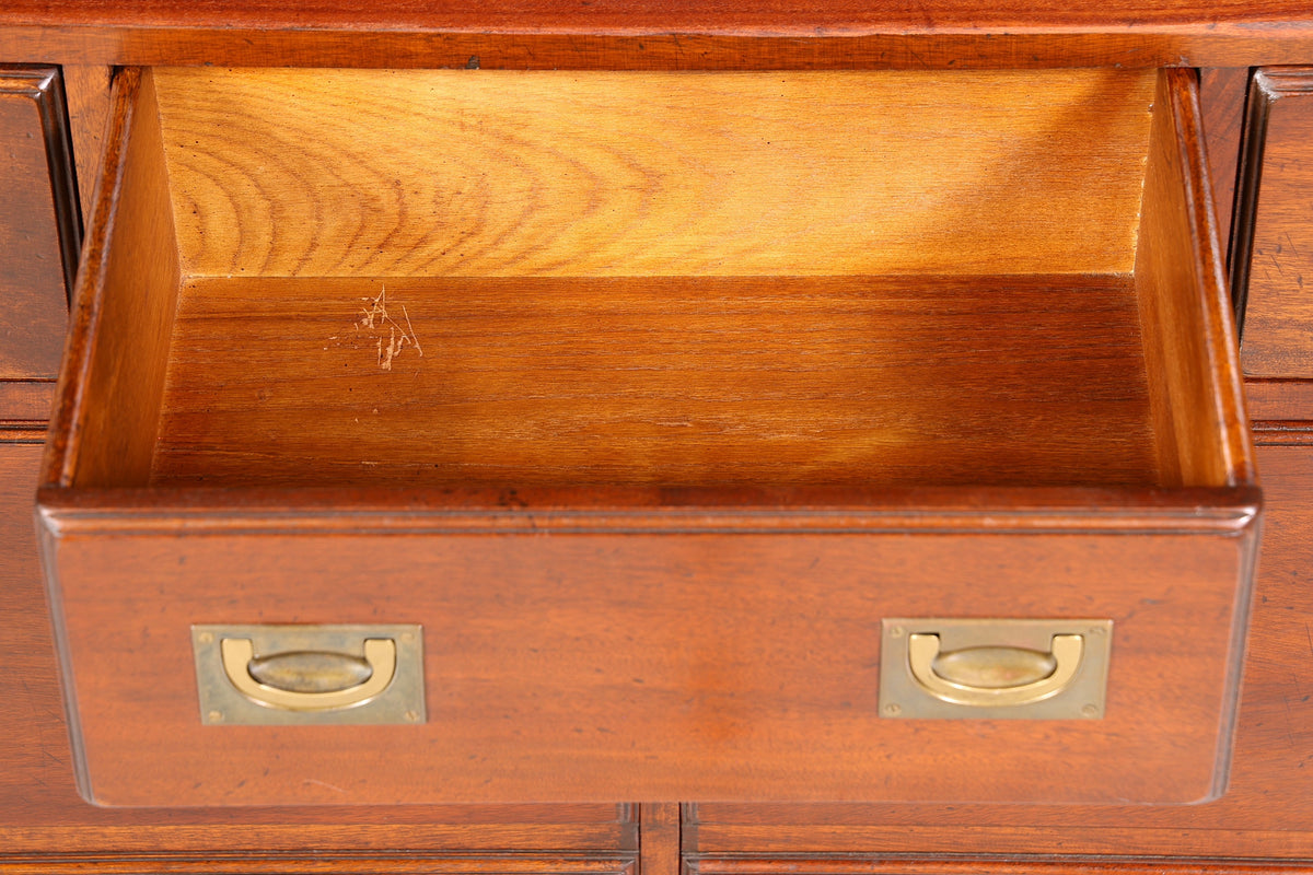Wunderschöner Maritimer Vitrinenschrank Englischer Schrank echt Holz Bibliothek Englische Anrichte