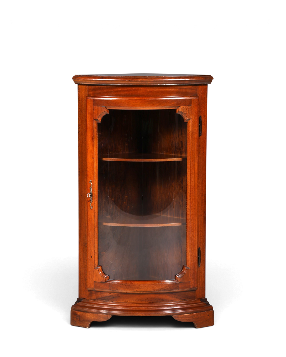 Hauptstadt Möblerei englische Eckvitrine aus Mahagoni mit Glastür und Einlegeböden im antiken Vintage-Stil