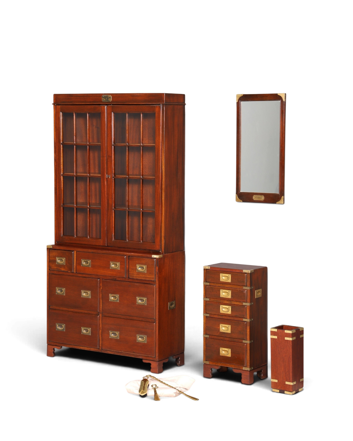 Wunderschöner Maritimer Vitrinenschrank Englischer Schrank echt Holz Bibliothek Englische Anrichte