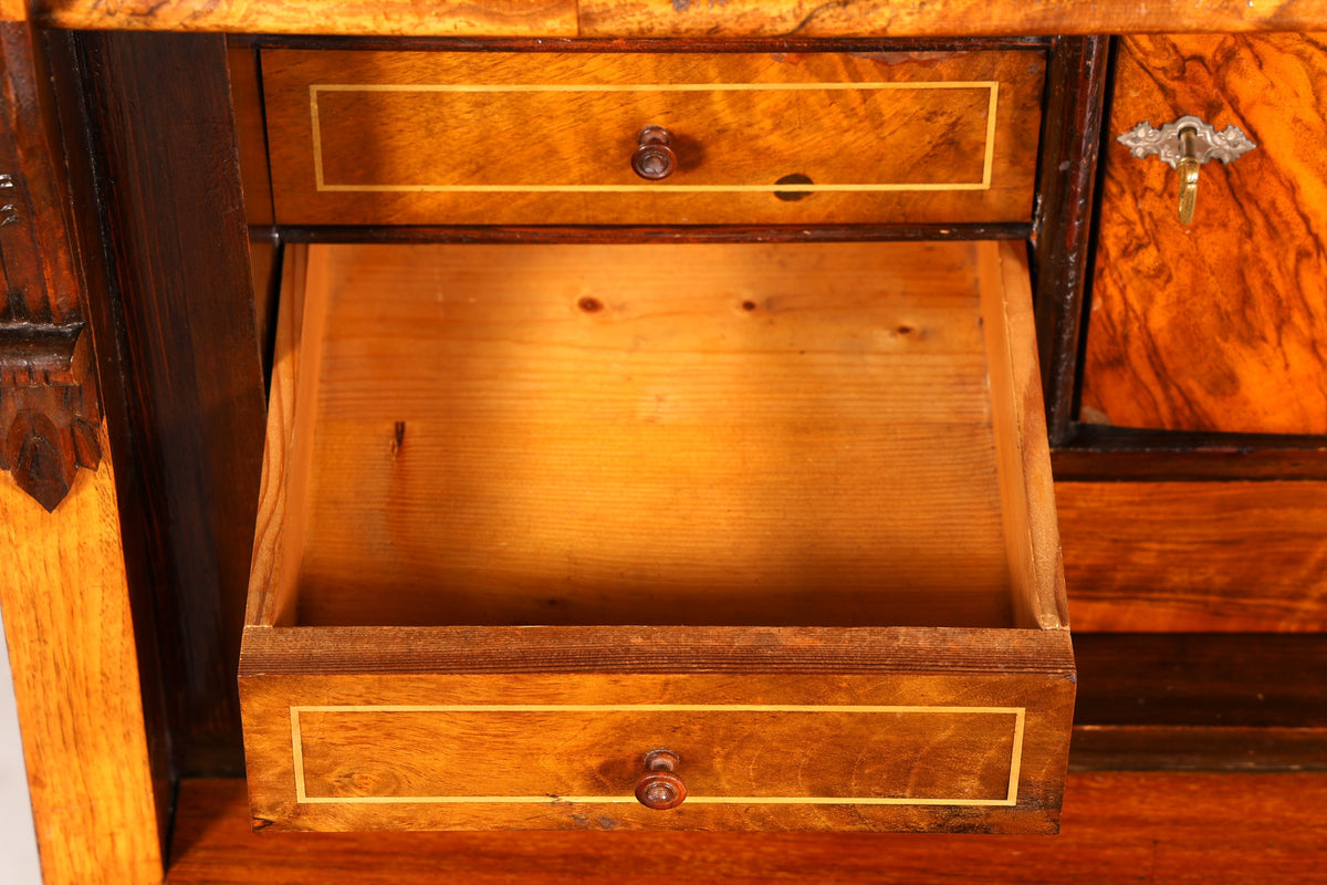 Magnifique secrétaire de style Gründerzeit, commode Art nouveau, commode à tiroirs ancienne, Vertiko vintage