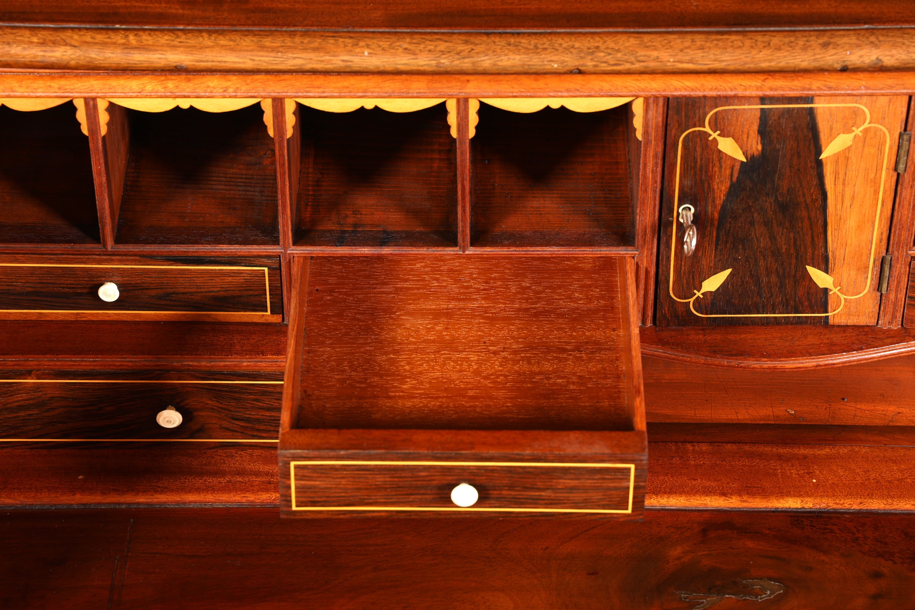 G224 Finish Wunderschöner Englischer Sekretär Büro Aufsatzsekretär Antik 60S Vitrinen Schrank UK (Kopie)