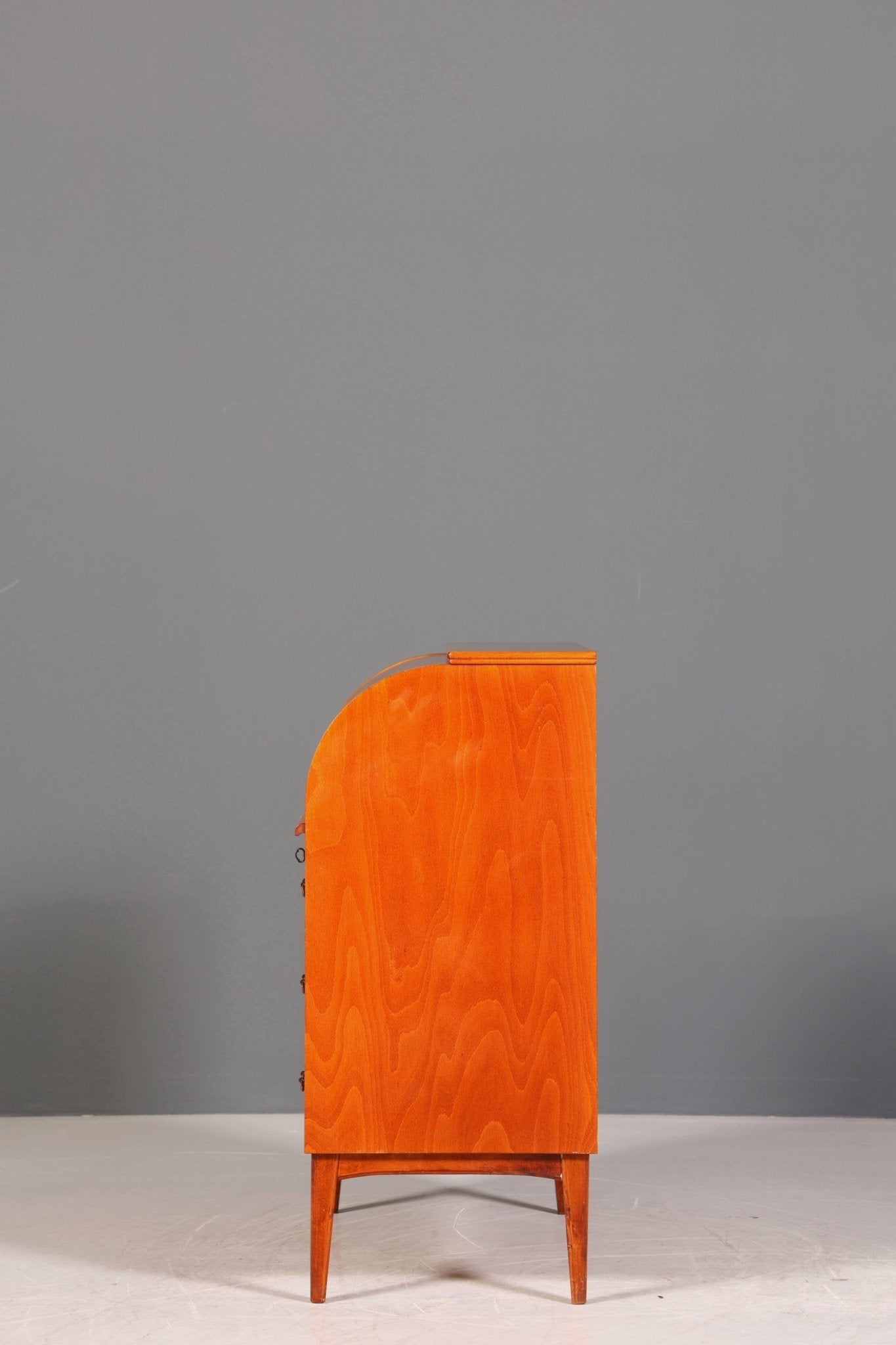 Schlichter Mid Century Rollladen Sekretär echt Holz Büro Schrank Vintage Schreibkommode