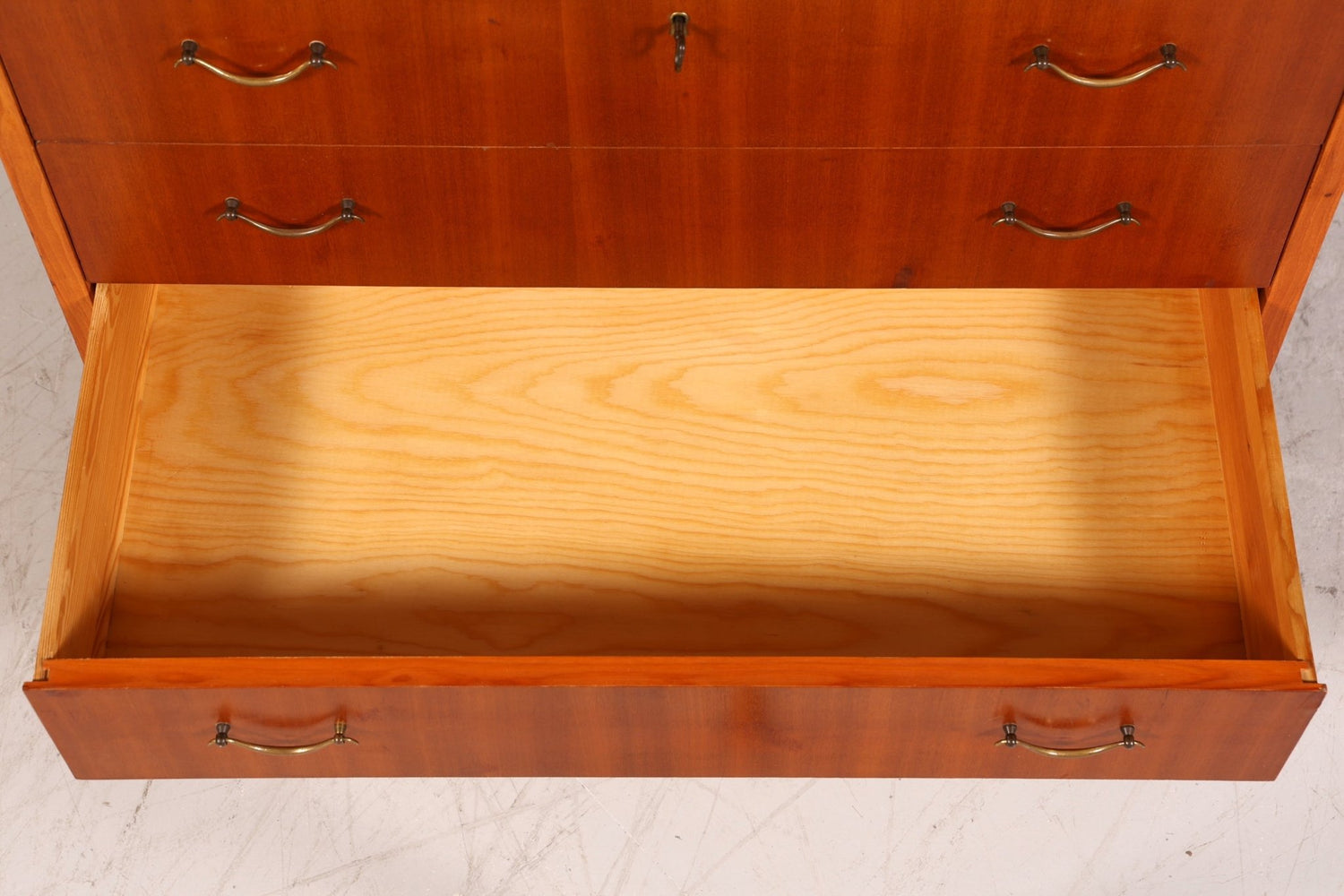 Schlichter Mid Century Rollladen Sekretär echt Holz Büro Schrank Vintage Schreibkommode