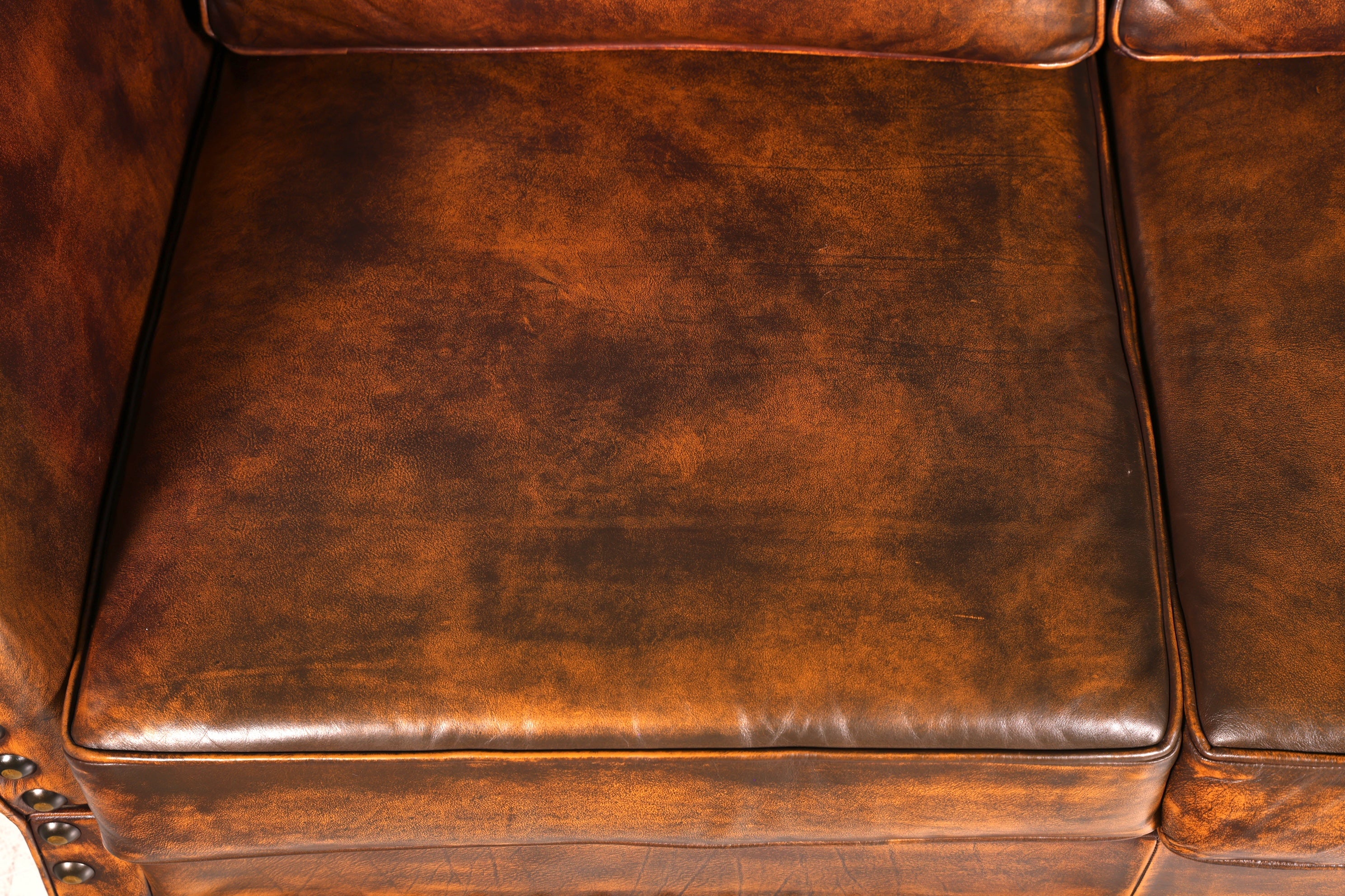 Wunderschönes Englisches Sofa im Knole Stil echt Leder Couch Englisch Polstersofa Antik Stil