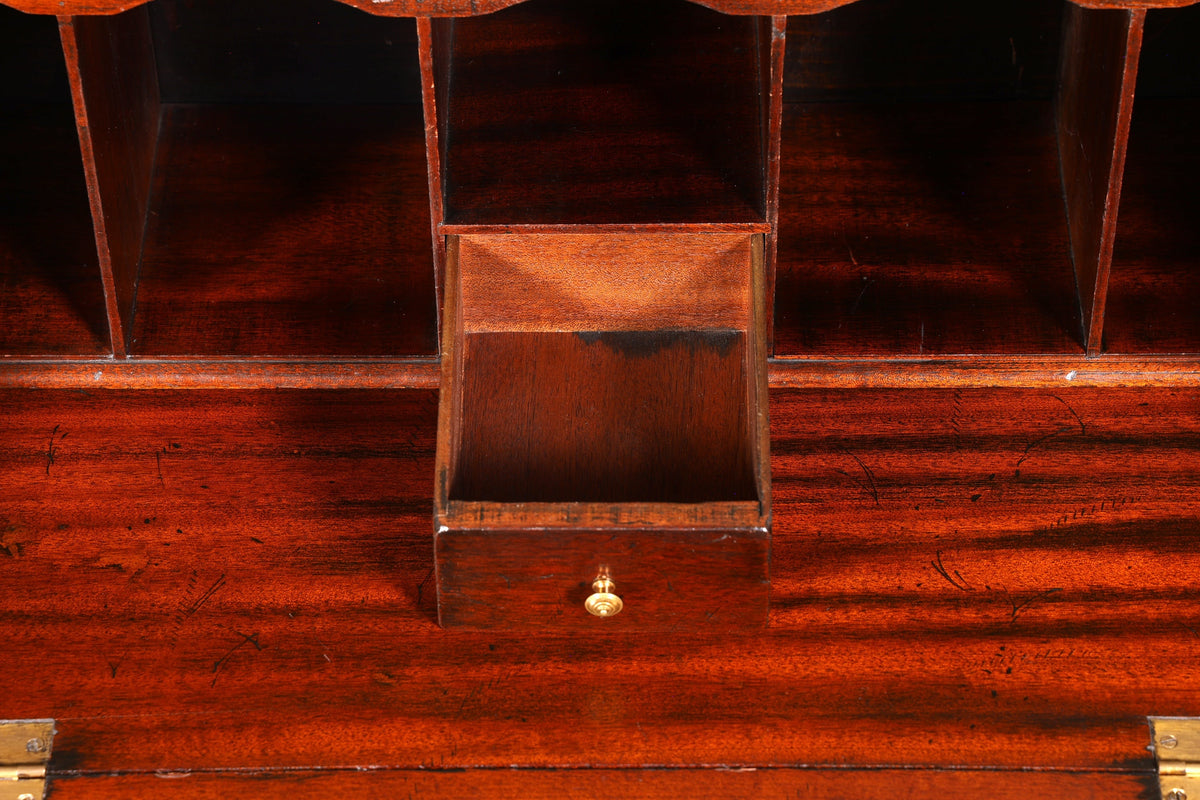 Magnifique secrétaire maritime anglais, meuble d’écriture, bois véritable, bureau, antique vintage