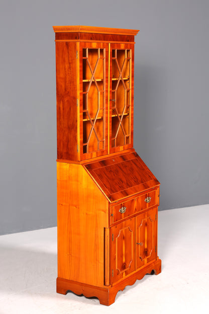 Bureau secrétaire anglais élégant, bureau de bureau, bois d&