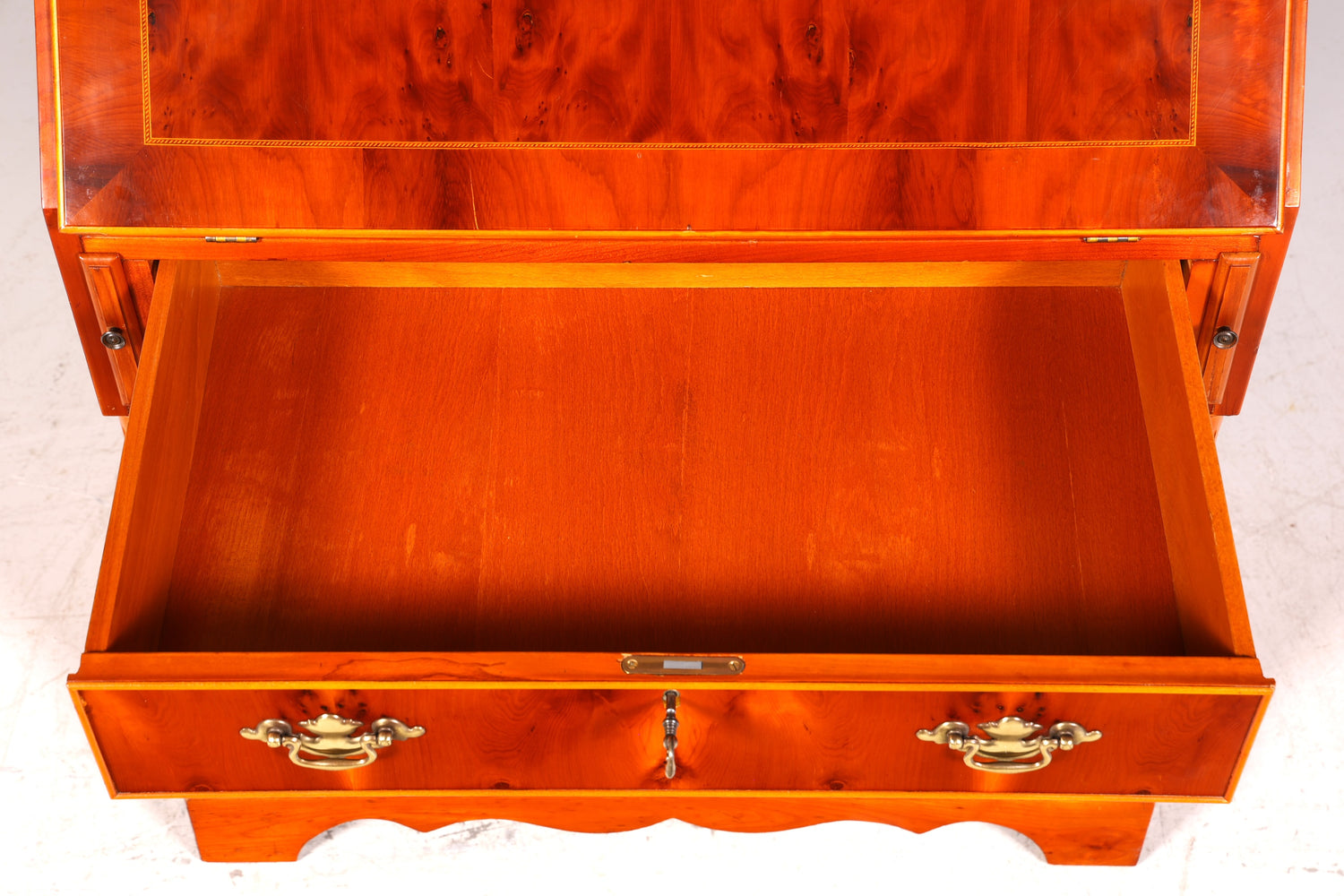 Bureau secrétaire anglais élégant, bureau de bureau, bois d&