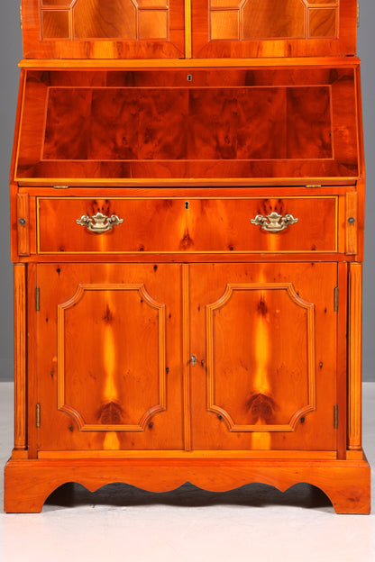 Bureau secrétaire anglais élégant, bureau de bureau, bois d&