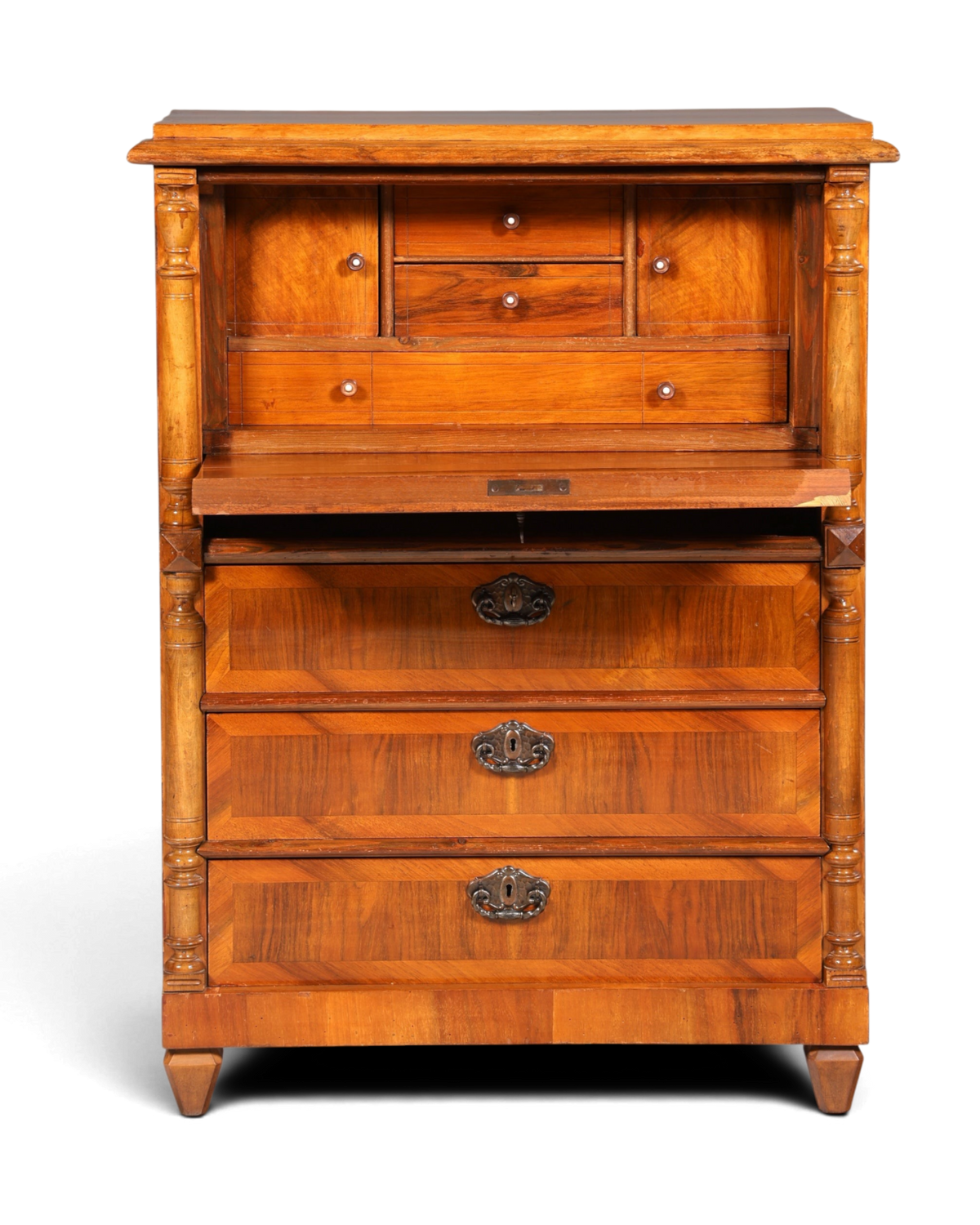 Stilvoller Gründerzeit Sekretär Vertiko Highboard Louis Philippe Kommode Sekretär Schrank um 1880