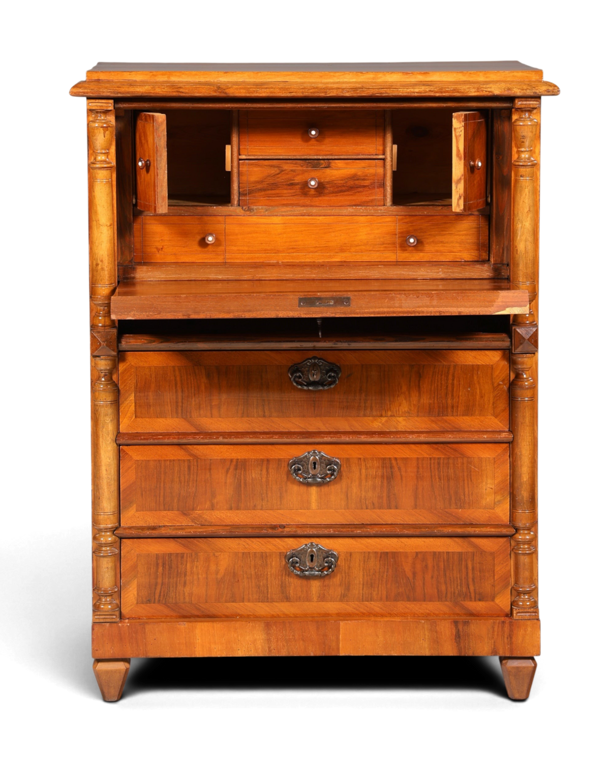 Stilvoller Gründerzeit Sekretär Vertiko Highboard Louis Philippe Kommode Sekretär Schrank um 1880