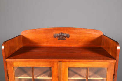 Traumhafte Jugendstil Vitrine Antik Holz Bücherschrank Eiche Antik Schrank Geschirrschrank