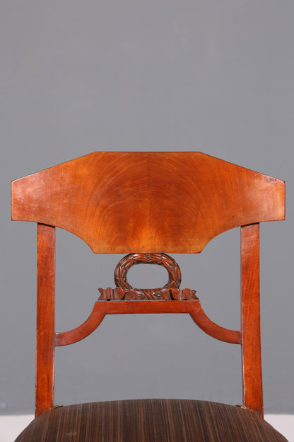 Chaise Biedermeier onirique, chaise de cuisine ancienne, chaise secrétaire en bois véritable, chaise de salle à manger, 1 sur 2