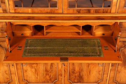 Impressionnante vitrine anglaise en bois véritable, secrétaire, bibliothèque, meuble à livres, buffet ancien vintage