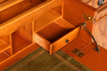 Impressionnante vitrine anglaise en bois véritable, secrétaire, bibliothèque, meuble à livres, buffet ancien vintage