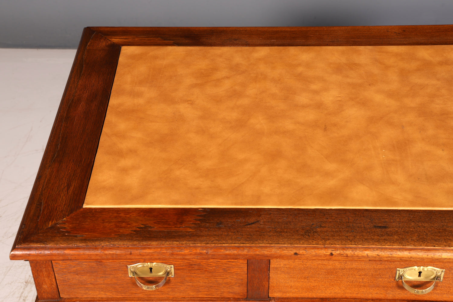 Traumhafter Jugendstil Schreibtisch Eiche Gründerzeit Bürotisch Echt Holz Desk Office Table Antik Vintage