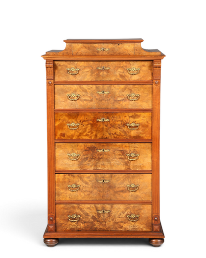 Stilvoller Gründerzeit Sekretär Vertiko Highboard Louis Philippe Chiffoniere Kommode um 1880