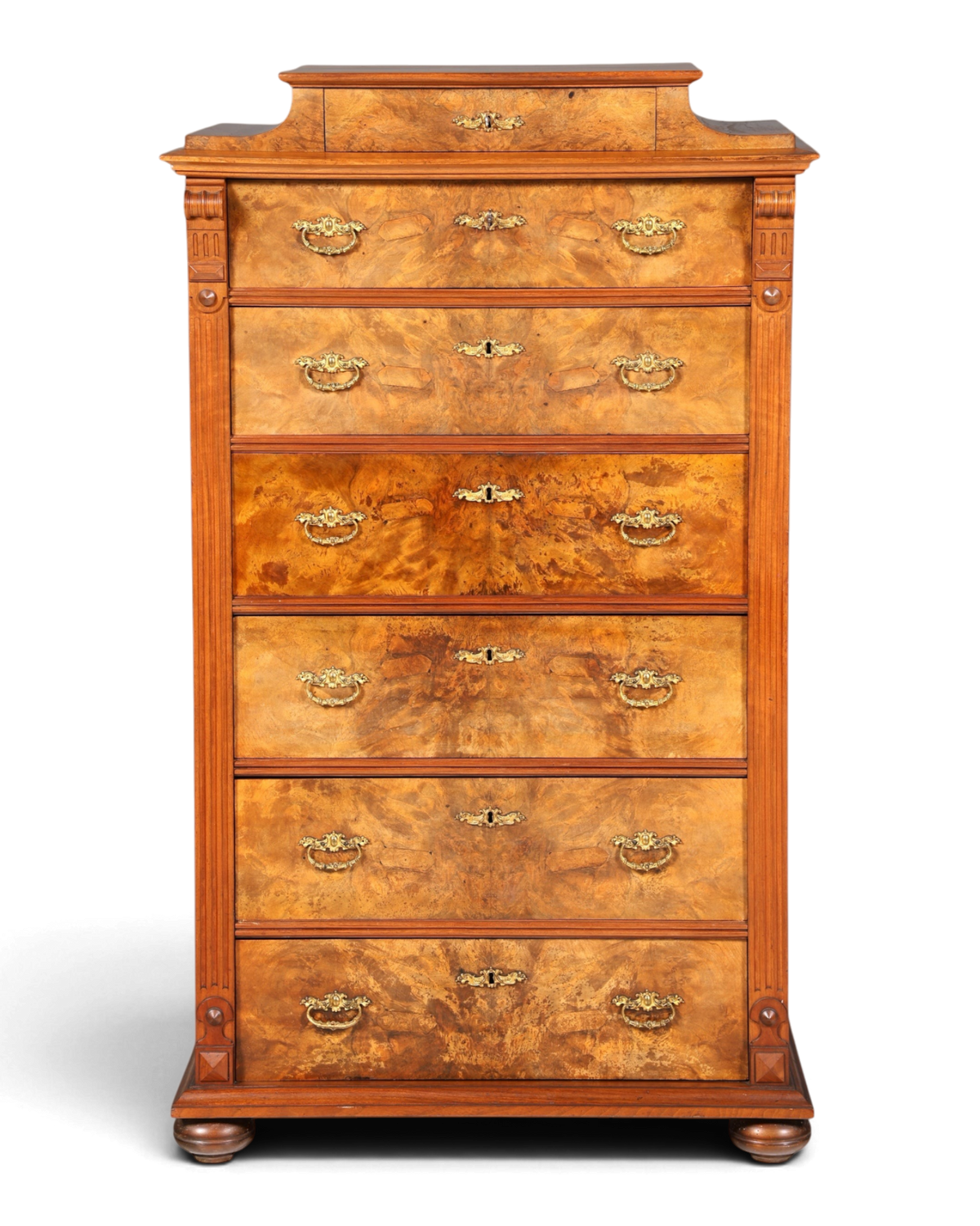 Stilvoller Gründerzeit Sekretär Vertiko Highboard Louis Philippe Chiffoniere Kommode um 1880