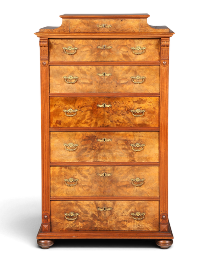 Stilvoller Gründerzeit Sekretär Vertiko Highboard Louis Philippe Chiffoniere Kommode um 1880
