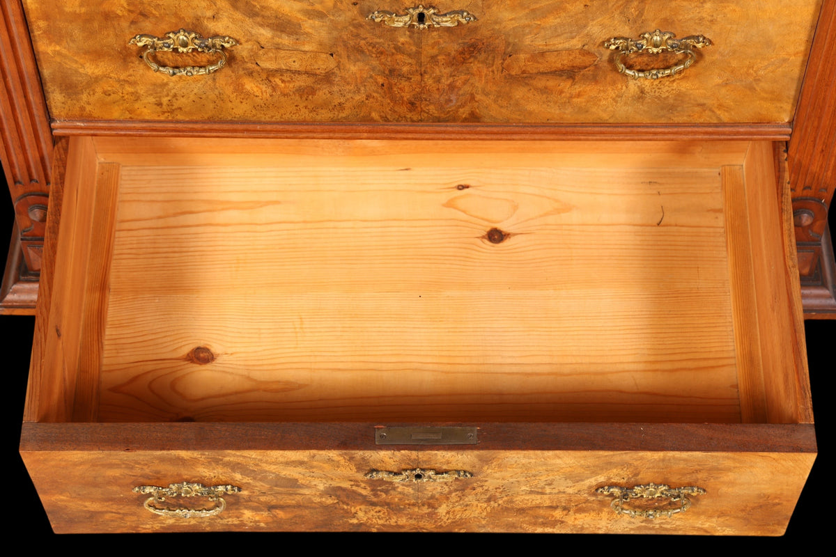 Stilvoller Gründerzeit Sekretär Vertiko Highboard Louis Philippe Chiffoniere Kommode um 1880