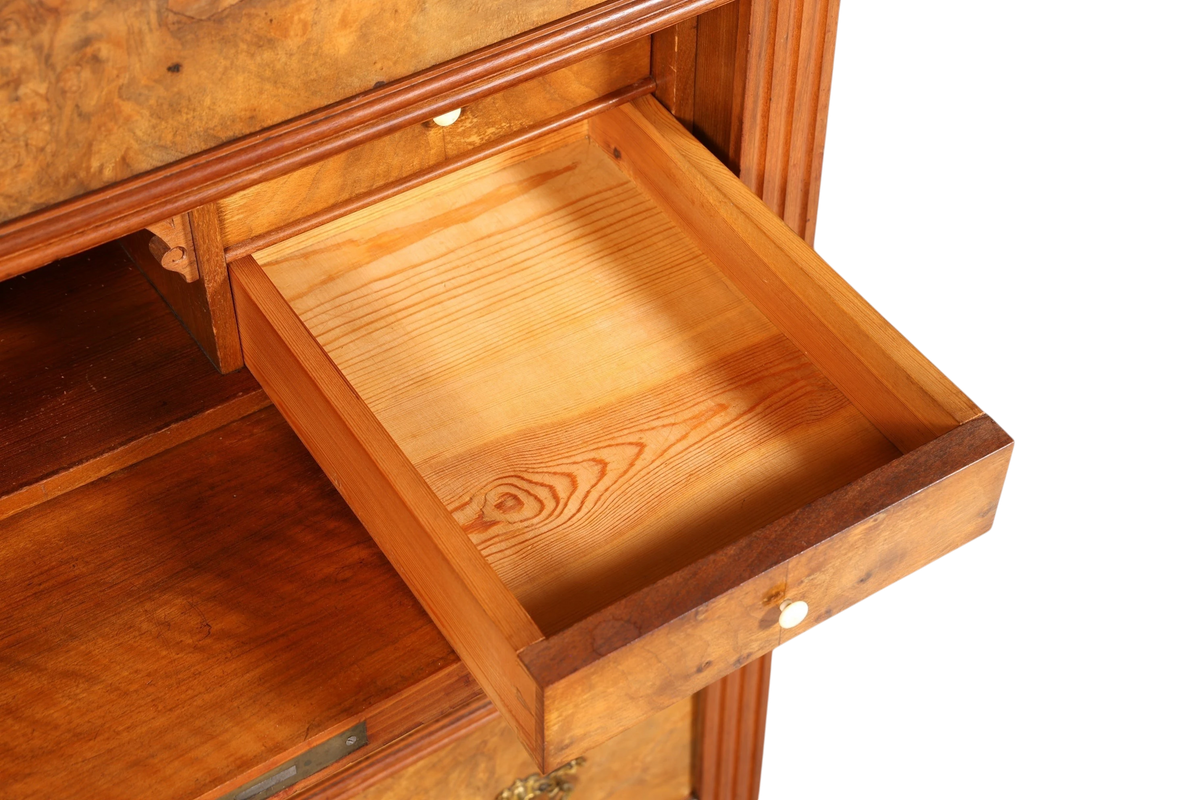Stilvoller Gründerzeit Sekretär Vertiko Highboard Louis Philippe Chiffoniere Kommode um 1880