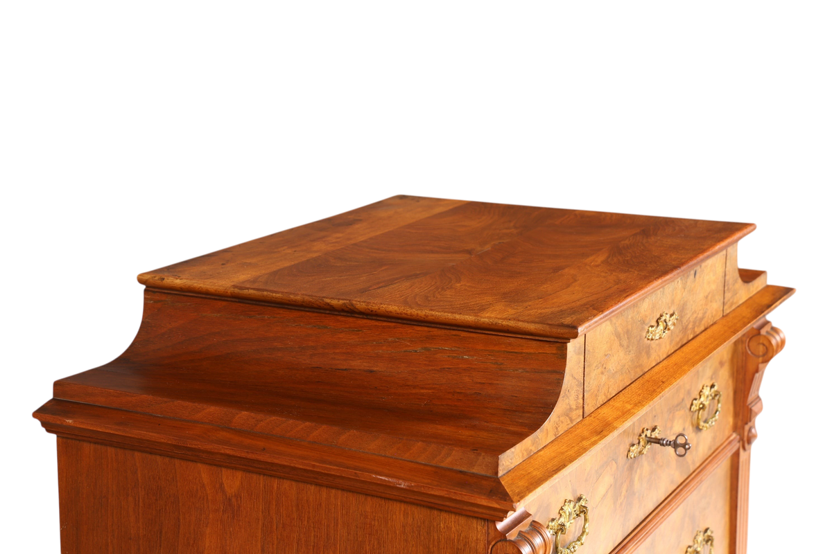 Stilvoller Gründerzeit Sekretär Vertiko Highboard Louis Philippe Chiffoniere Kommode um 1880