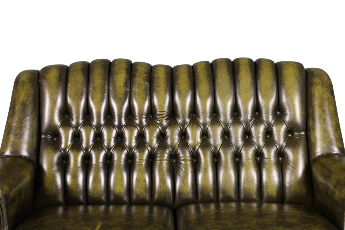 Wunderschönes Original Chesterfield 2er Sofa Englisch Leder 2- Sitzer Couch